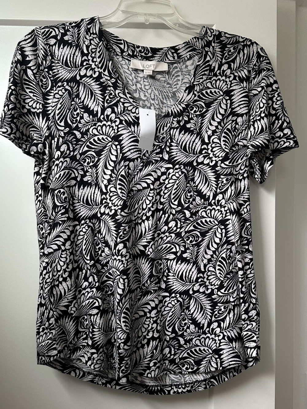 LOFT new with tags. Black and white print T shirt